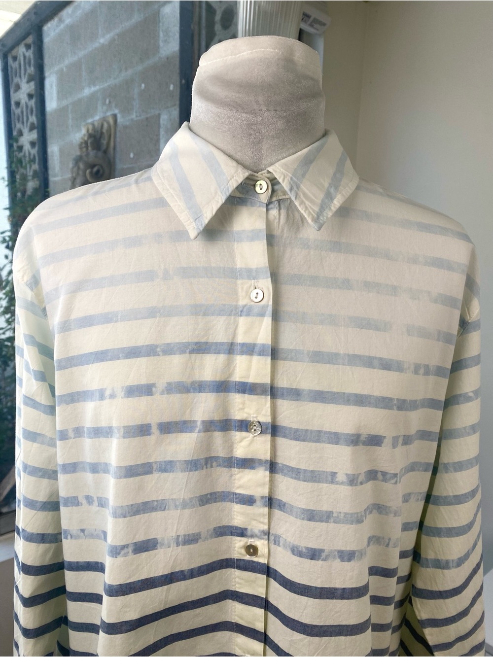 Sundry Striped Cotton Oversized Button Down Shirt, Size M - Picture 3 of 11
